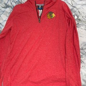 NHL Red Chicago Blackhawks Youth Quarter Zip